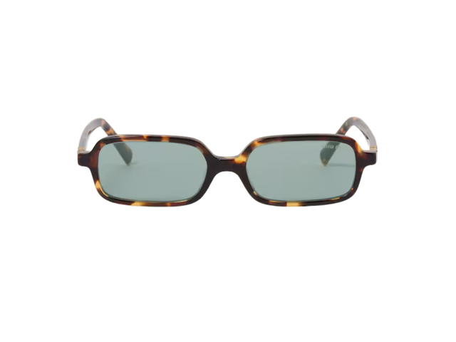 Miu Miu Miu Miu Regard Sunglasses In Honey Tortoiseshell Acetate Frame With Water Green Lenses - view 1