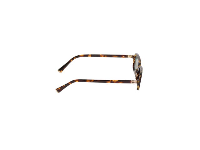 Miu Miu Miu Miu Regard Sunglasses In Honey Tortoiseshell Acetate Frame With Water Green Lenses - view 3