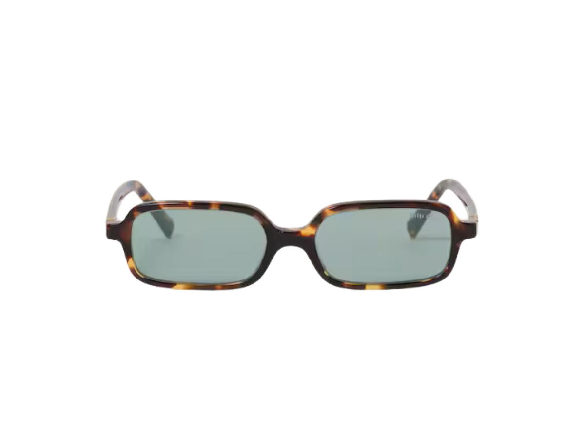 Miu Miu Miu Miu Regard Sunglasses In Honey Tortoiseshell Acetate Frame With Water Green Lenses