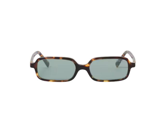 Miu Miu Miu Miu Regard Sunglasses In Honey Tortoiseshell Acetate Frame With Water Green Lenses - view 1