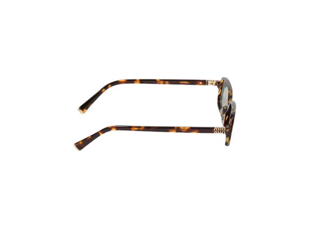 Miu Miu Miu Miu Regard Sunglasses In Honey Tortoiseshell Acetate Frame With Water Green Lenses - view 3
