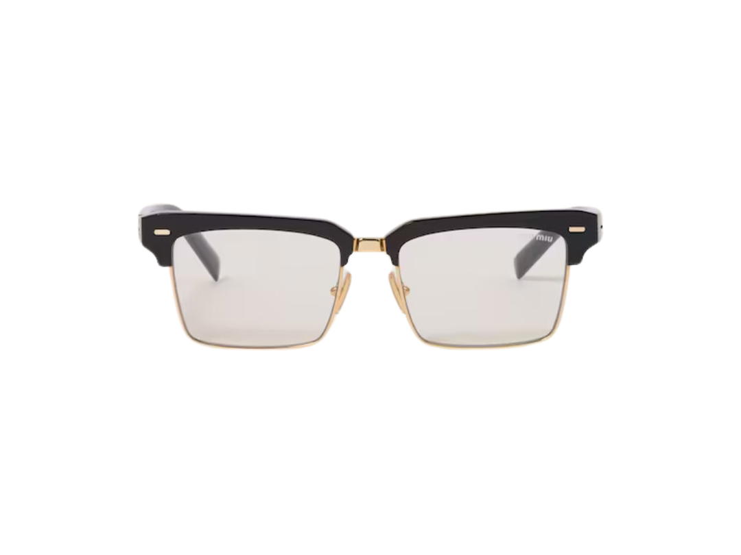 Miu Miu Miu Miu Runway Sunglasses In Black Acetate Frame Front With Blue Lenses