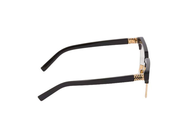Miu Miu Miu Miu Runway Sunglasses In Black Acetate Frame Front With Blue Lenses - view 3