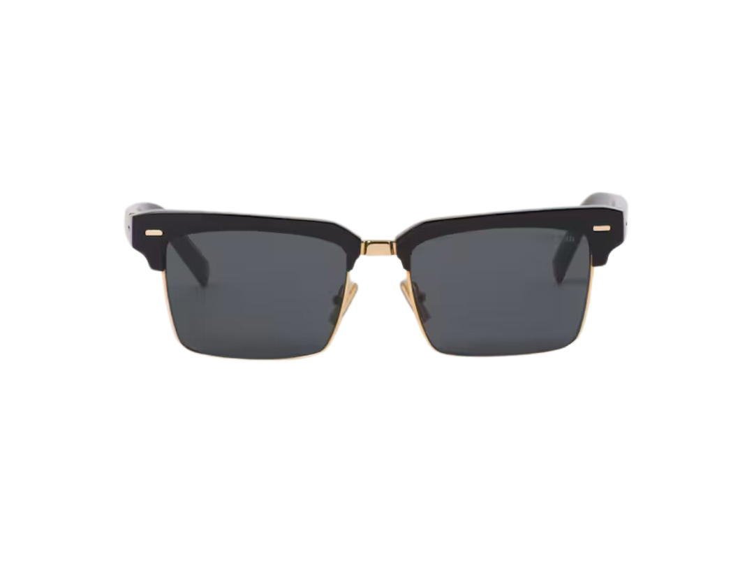 Miu Miu Miu Miu Runway Sunglasses In Black Acetate Frame With Slate Gray Lenses