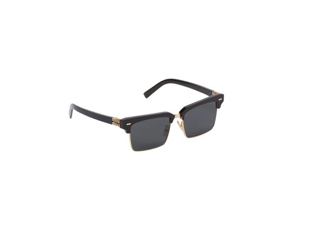 Miu Miu Miu Miu Runway Sunglasses In Black Acetate Frame With Slate Gray Lenses - view 2