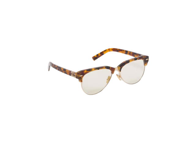 Miu Miu Miu Miu Runway Sunglasses In Cork Tortoiseshell Acetate Frame With Blue Lenses - view 2