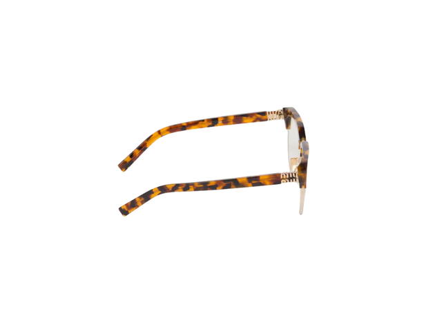 Miu Miu Miu Miu Runway Sunglasses In Cork Tortoiseshell Acetate Frame With Blue Lenses - view 3
