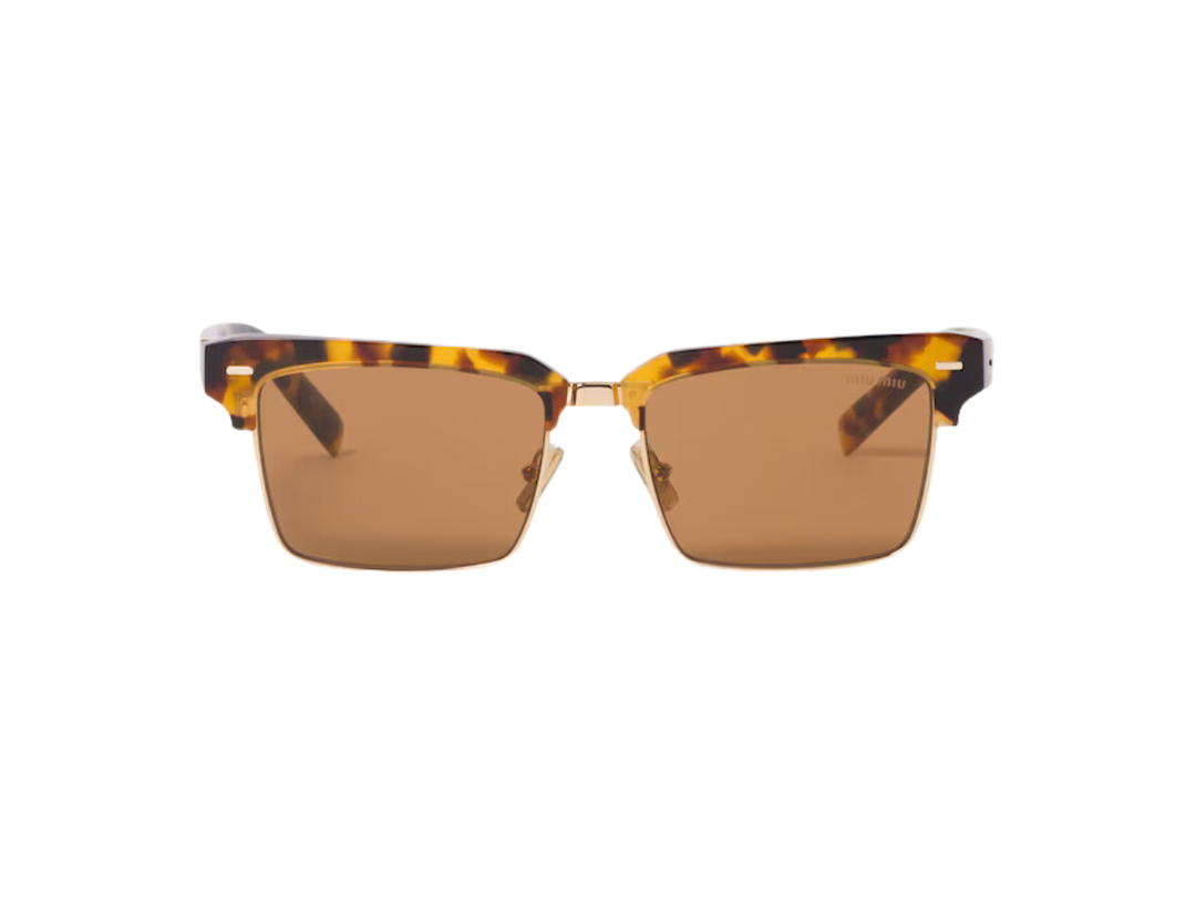 Miu Miu Miu Miu Runway Sunglasses In Cork tortoiseshell Acetate Frame With Camel Beige Lenses