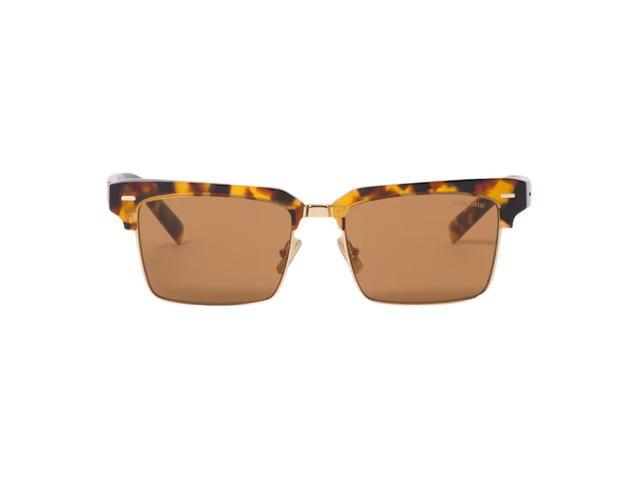 Miu Miu Miu Miu Runway Sunglasses In Cork tortoiseshell Acetate Frame With Camel Beige Lenses - view 1