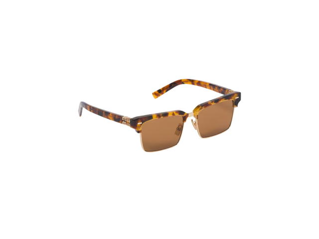 Miu Miu Miu Miu Runway Sunglasses In Cork tortoiseshell Acetate Frame With Camel Beige Lenses - view 2