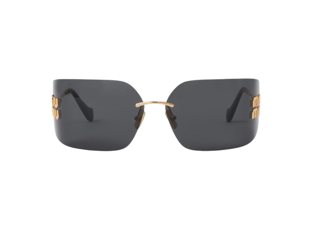 Miu Miu Miu Miu Runway Sunglasses In Gold Metal Frame With Slate Gray Lenses
