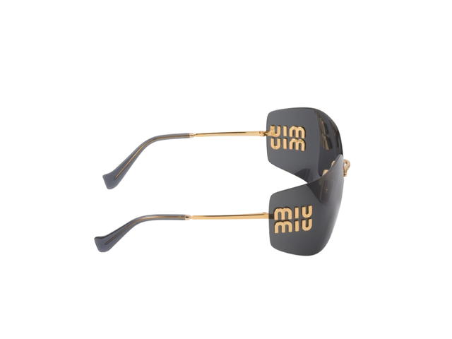 Miu Miu Miu Miu Runway Sunglasses In Gold Metal Frame With Slate Gray Lenses - view 3