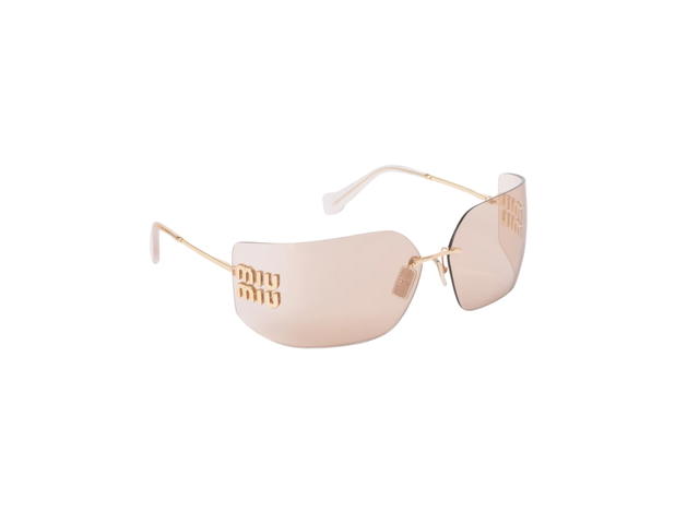 Miu Miu Miu Miu Runway Sunglasses In Pale Gold With Metal Frame Rose Gold Lenses - view 2