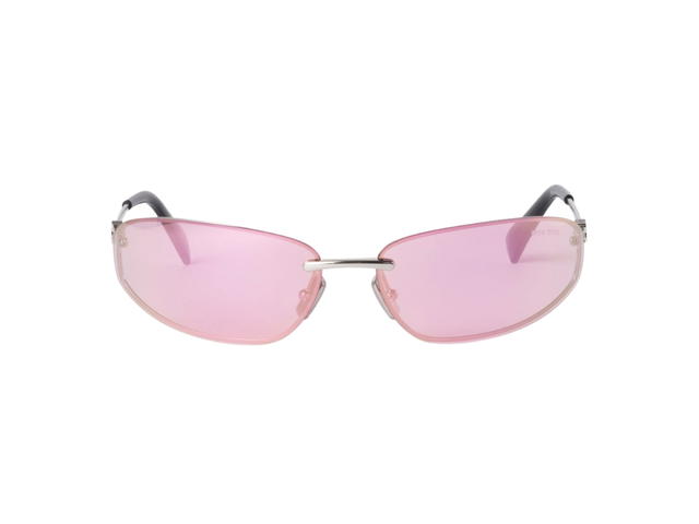 Miu Miu Miu Miu Runway Sunglasses In Steel Gray Metal Frame With Mirrored Begonia Lenses - view 1
