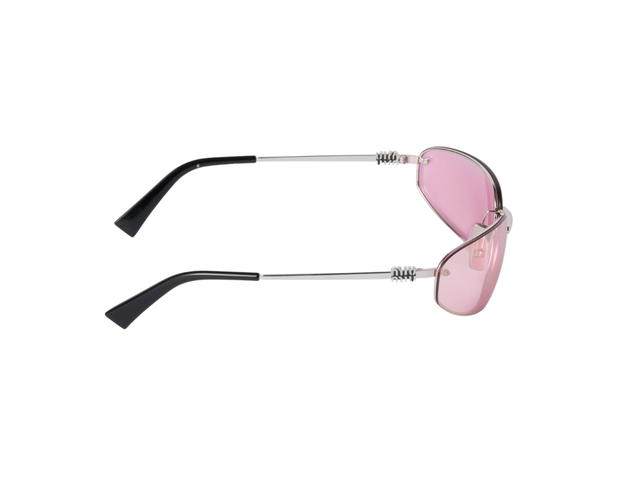 Miu Miu Miu Miu Runway Sunglasses In Steel Gray Metal Frame With Mirrored Begonia Lenses - view 3