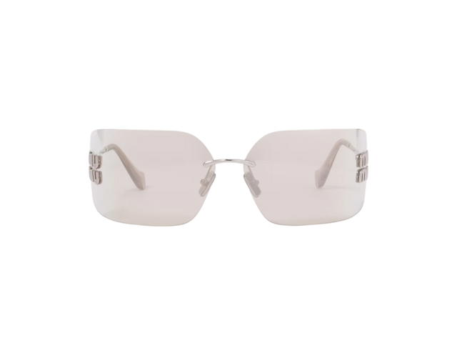 Miu Miu Miu Miu Runway Sunglasses In Steel Metal Frame With Light Gold Lenses - view 1