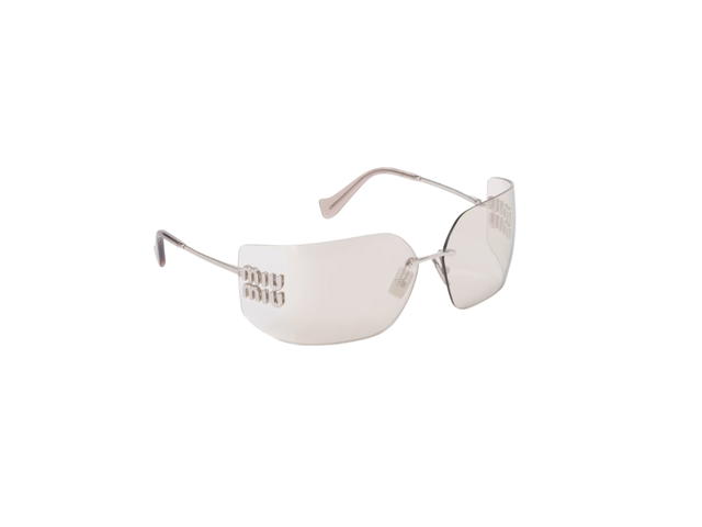 Miu Miu Miu Miu Runway Sunglasses In Steel Metal Frame With Light Gold Lenses - view 2