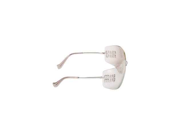 Miu Miu Miu Miu Runway Sunglasses In Steel Metal Frame With Light Gold Lenses - view 3