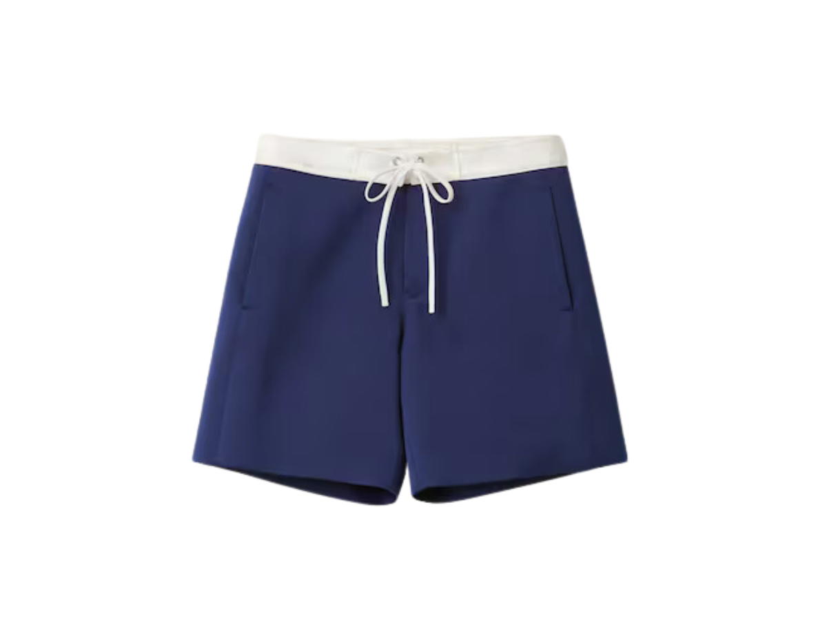 Miu Miu Miu Miu Satin Bermudas Ink Blue-White