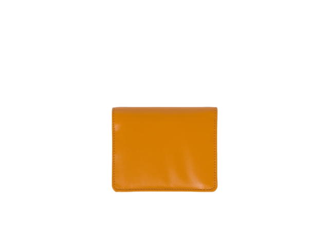 Miu Miu Miu Miu Small Leather Wallet In Leather With Varnished Metal Lettering Logo Pomegranate Yellow - view 2
