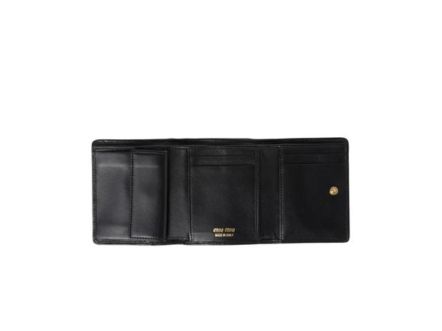Miu Miu Miu Miu Small Matelasse Nappa Leather Wallet Black - view 2