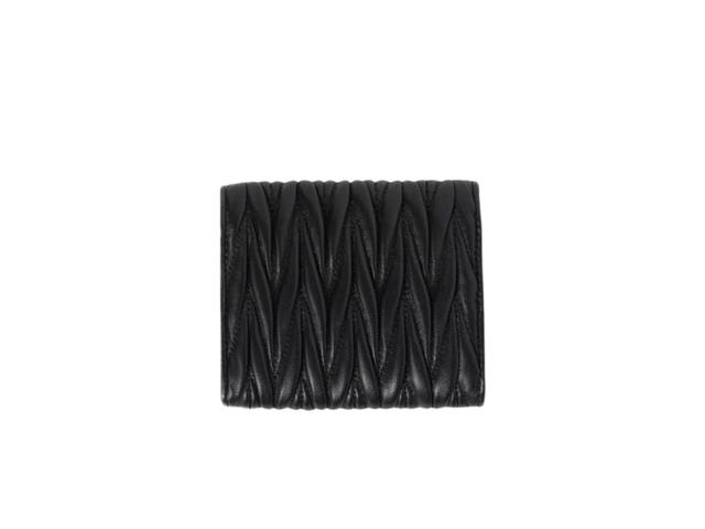 Miu Miu Miu Miu Small Matelasse Nappa Leather Wallet Black - view 3