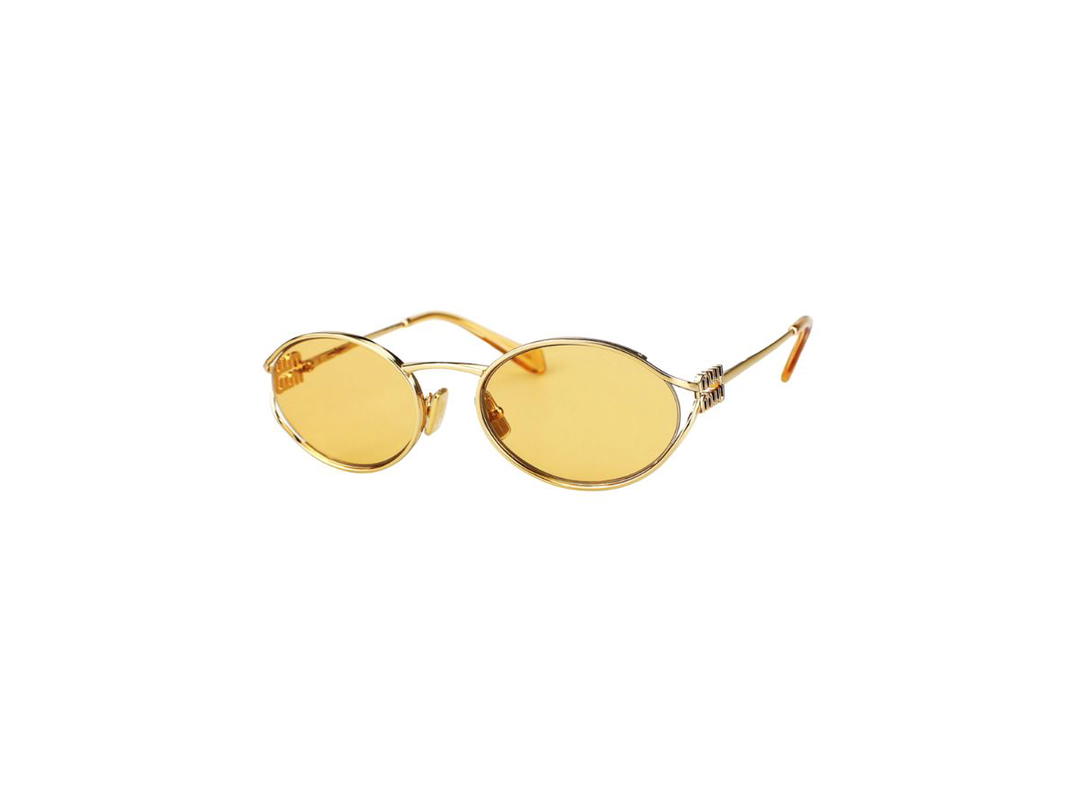 Miu Miu Miu Miu SMU 52Y Sunglasses In Gold Metal Frame With Orange Lenses