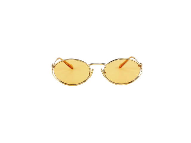 Miu Miu Miu Miu SMU 52Y Sunglasses In Gold Metal Frame With Orange Lenses - view 2