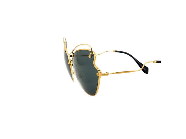 Miu Miu Miu Miu SMU 56R Sunglasses In Gold Metal Frame With Green Lenses - view 3
