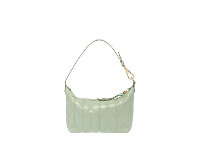 Miu Miu Miu Miu Spirit Matelassé Ciré Mini Bag In Leather With Metal Lettering Logo Black Aqua - view 3