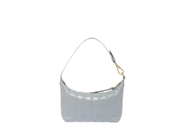 Miu Miu Miu Miu Spirit Matelassé Ciré Mini Bag In Leather With Metal Lettering Logo Cornflower - view 3
