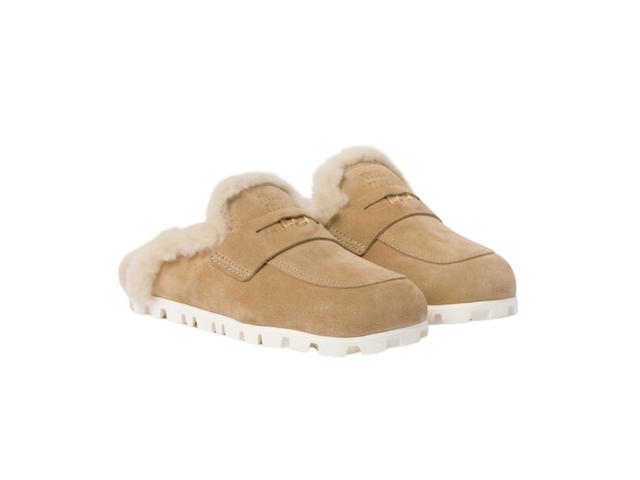 Miu Miu Miu Miu Suede Mules Upper With Leather Band And Logo-Engraved Metal Coin Ecru (W) - view 2