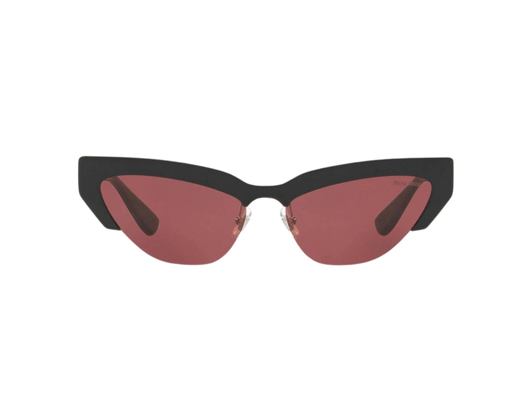 Miu Miu Miu Miu Sunglasses In Black Acetate Frame-Lettering Logo With Red Lens