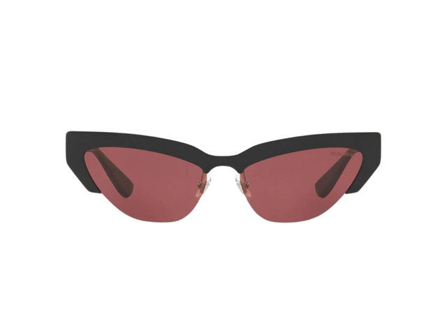 Miu Miu Miu Miu Sunglasses In Black Acetate Frame-Lettering Logo With Red Lens - view 1