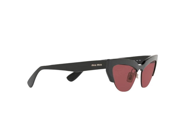 Miu Miu Miu Miu Sunglasses In Black Acetate Frame-Lettering Logo With Red Lens - view 3