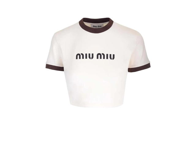 Miu Miu Miu Miu Viscose T-Shirt White - view 1