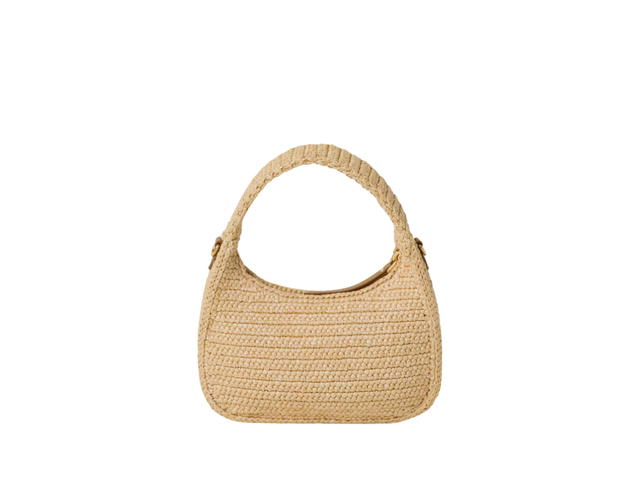 Miu Miu Miu Miu Wander Crochet Hobo Bag With Embroidered lettering logo And Gold-Tone Hardware Natural - view 3