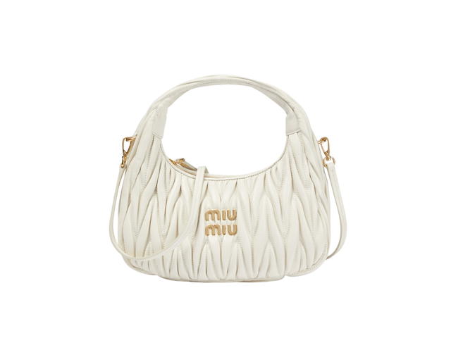 Miu Miu Miu Miu Wander Matelassé Mini-Bag In Nappa Leather With Gold-tone Hardware White - view 1