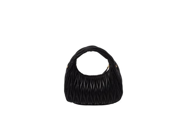 Miu Miu Miu Miu Wander Matelassé Nappa Leather Hobo Bag With Gold-Tone Hardware Black - view 2