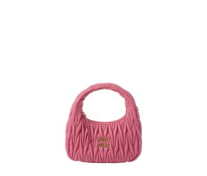 Buy Miu Miu Wander Matelassé Nappa Leather Mini Hobo Bag With Gold-Tone Hardware Begonia Pink at Sasom – Authentic and Ready to Ship