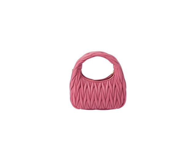 Miu Miu Miu Miu Wander Matelassé Nappa Leather Mini Hobo Bag With Gold-Tone Hardware Begonia Pink - view 2