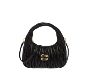 Buy Miu Miu Wander Matelasse Nappa Leather Mini Hobo Bag Black at Sasom – Authentic and Ready to Ship