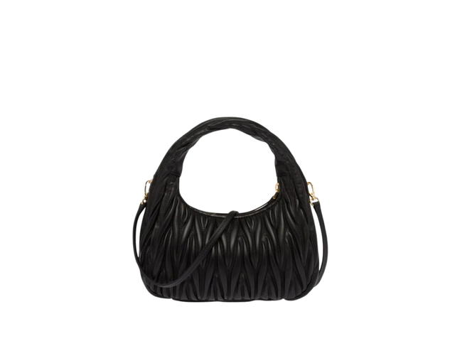Miu Miu Miu Miu Wander Matelasse Nappa Leather Mini Hobo Bag Black - view 3