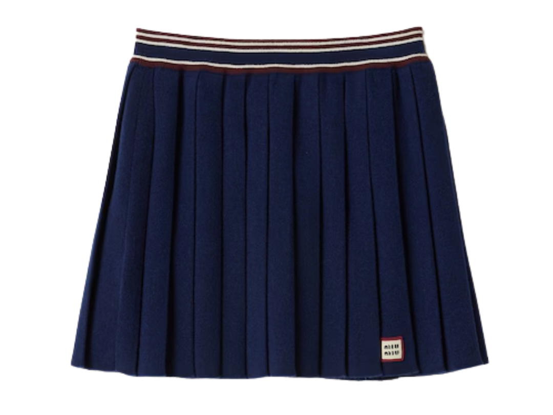Miu Miu Miu Miu Wool And Cashmere Skirt Navy