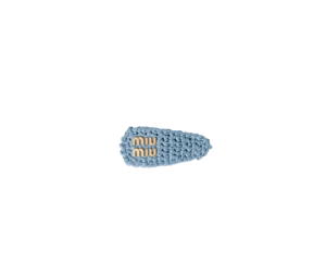 Buy Miu Miu Woven Fabric Hair Clip With Metal Lettering Logo Light Blue at Sasom – Authentic and Ready to Ship