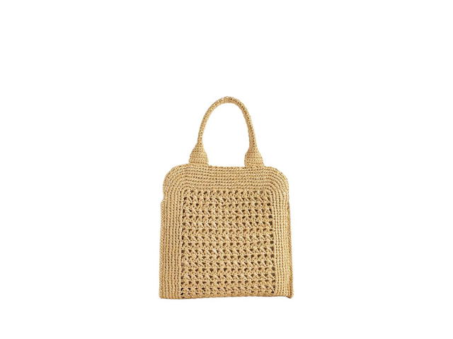Miu Miu Miu Miu Woven Raffia Tote Bag With Lettering Logo Natural - view 3