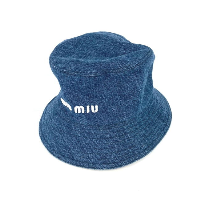Miu Miu MIUMIU 5HC196 Denim logo hat bucket hat bob hat cotton blue/White - view 2