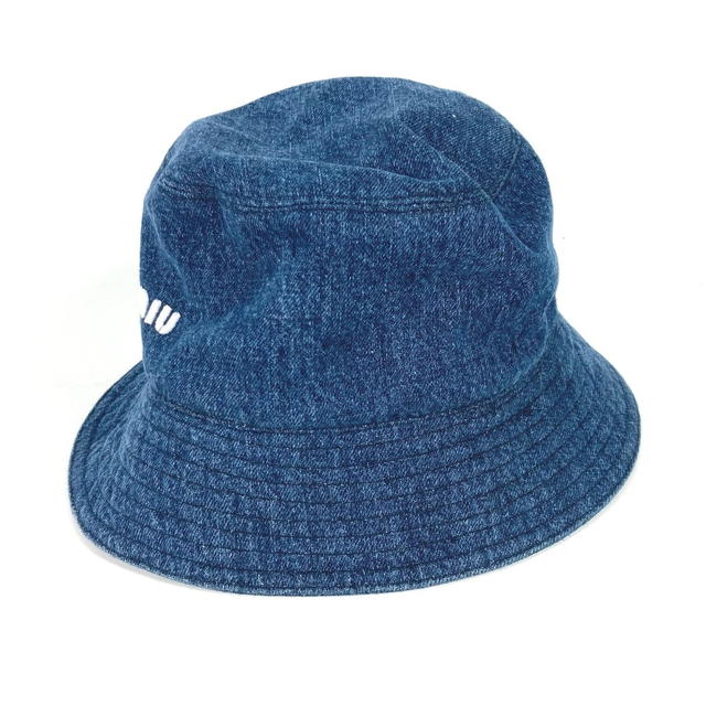 Miu Miu MIUMIU 5HC196 Denim logo hat bucket hat bob hat cotton blue/White - view 4