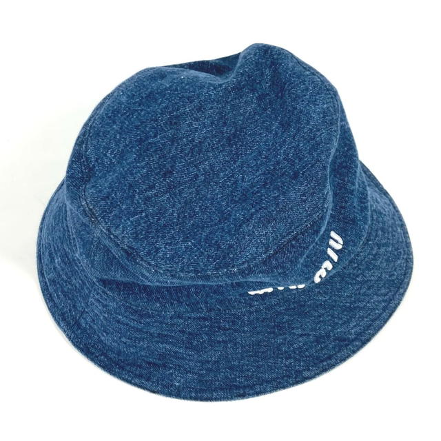 Miu Miu MIUMIU 5HC196 Denim logo hat bucket hat bob hat cotton blue/White - view 5