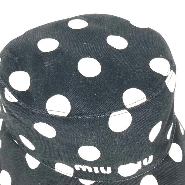 Miu Miu MIUMIU 5HC196 Logo Dot Polka Dot hat bucket hat bob hat - view 3